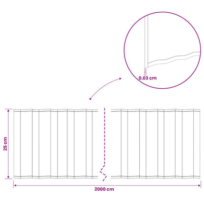 Gazonrand 20 m x 25 cm Gegalvaniseerd staal zilver