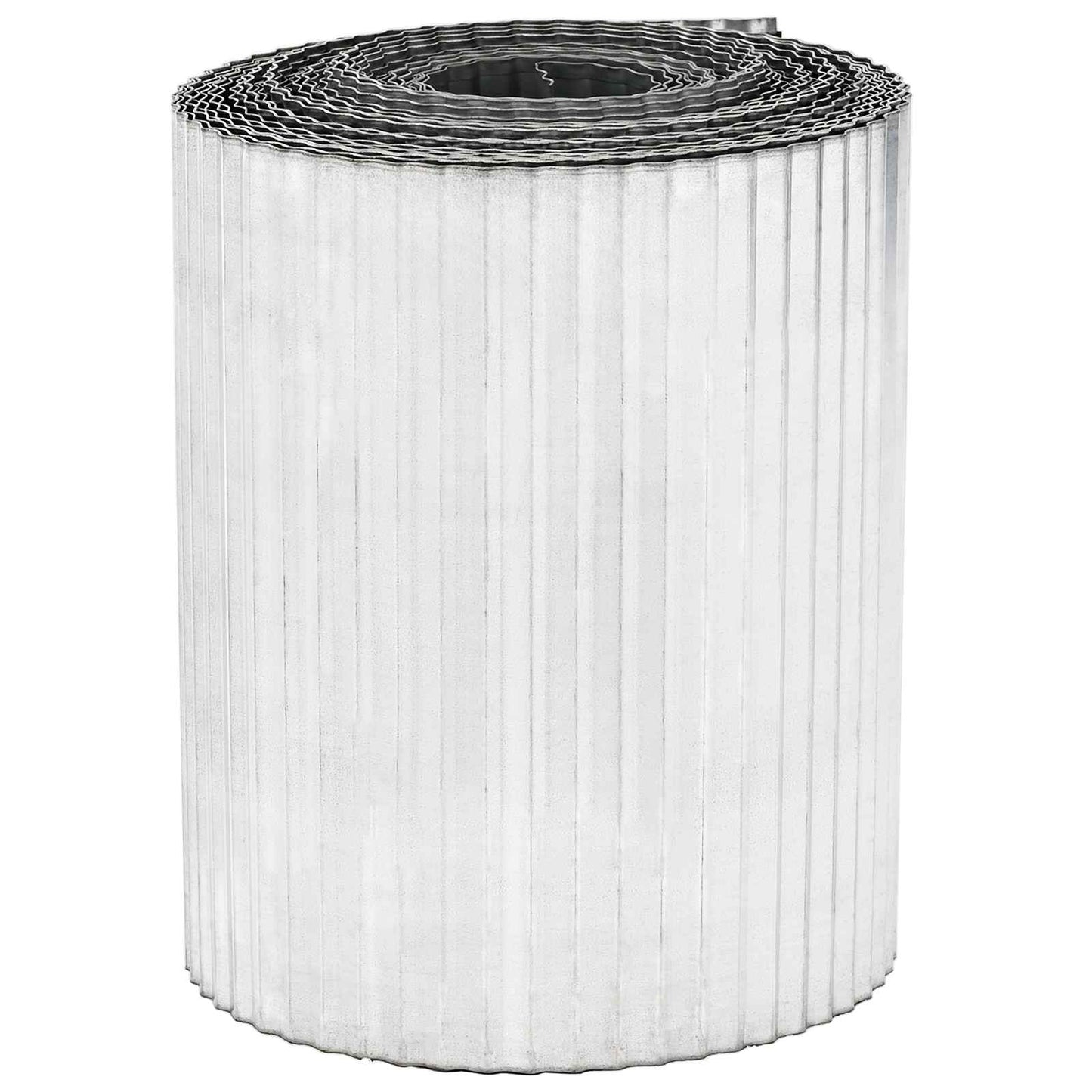 Gazonrand 5 m x 20 cm Gegalvaniseerd staal zilver