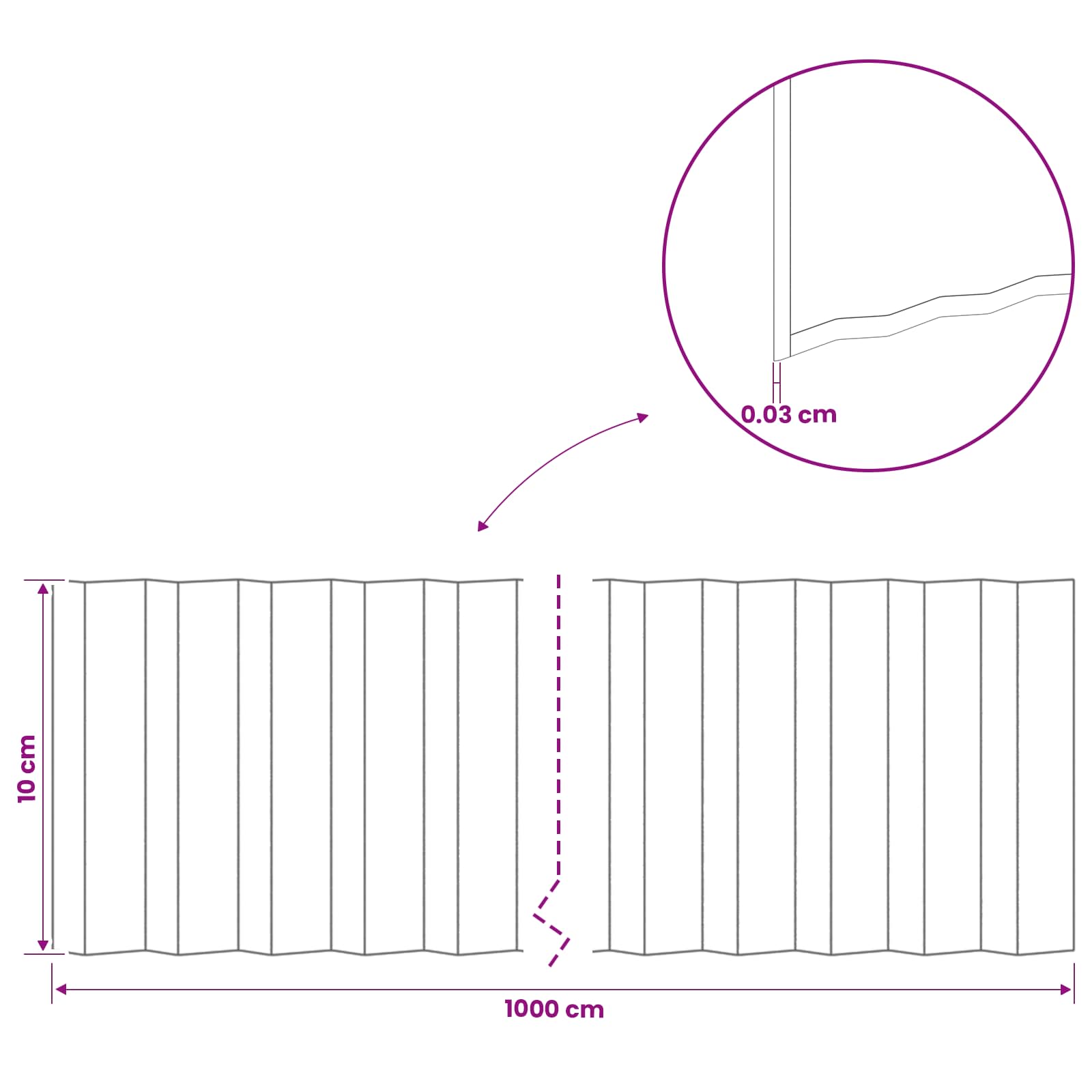 Gazonrand 10 m x 10 cm Gegalvaniseerd staal zilver