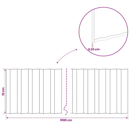 Gazonrand 10 m x 10 cm Gegalvaniseerd staal zilver