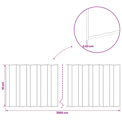 Gazonrand 20 m x 10 cm Gegalvaniseerd staal zilver