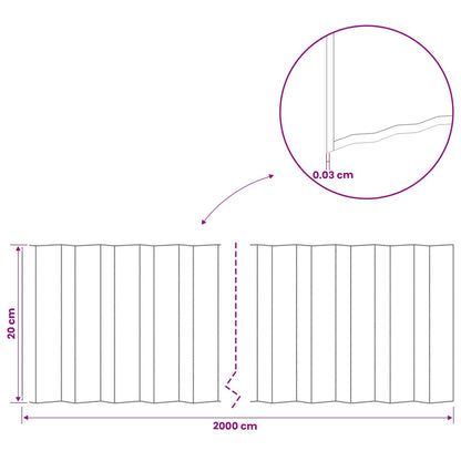 Gazonrand 20 m x 20 cm Gegalvaniseerd staal zilver