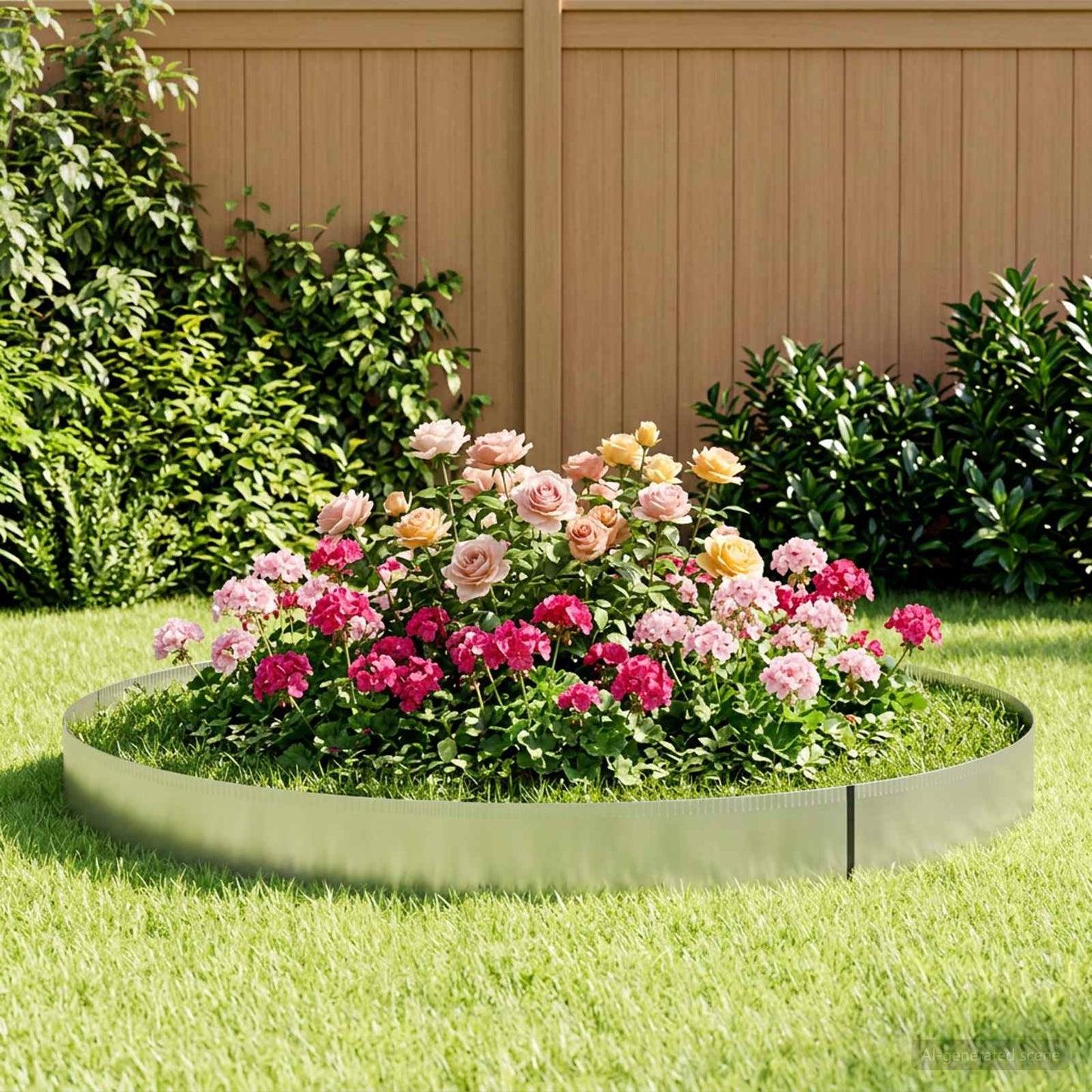 Gazonrand 5 m x 25 cm Gegalvaniseerd staal zilver