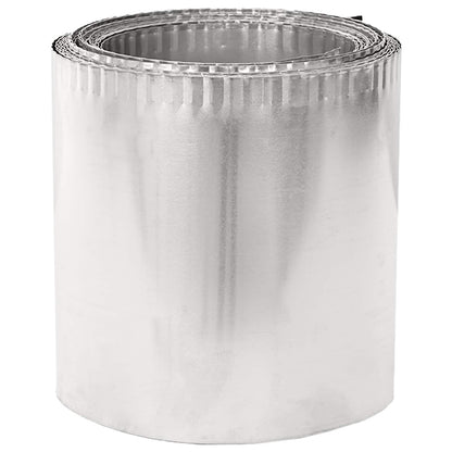 Gazonrand 10 m x 20 cm Gegalvaniseerd staal zilver