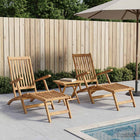 Teakhouten vouwstoelen met tafel naturel 2 stuks