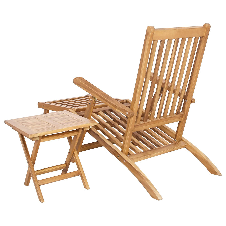 Vouwstoel met Tafel 2 pcs Naturel Massief Teakhout