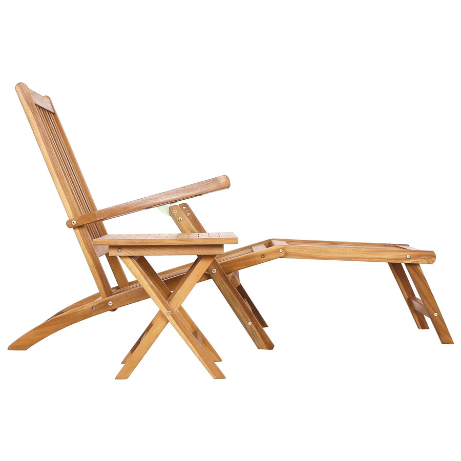 Vouwstoel met Tafel 2 pcs Naturel Massief Teakhout