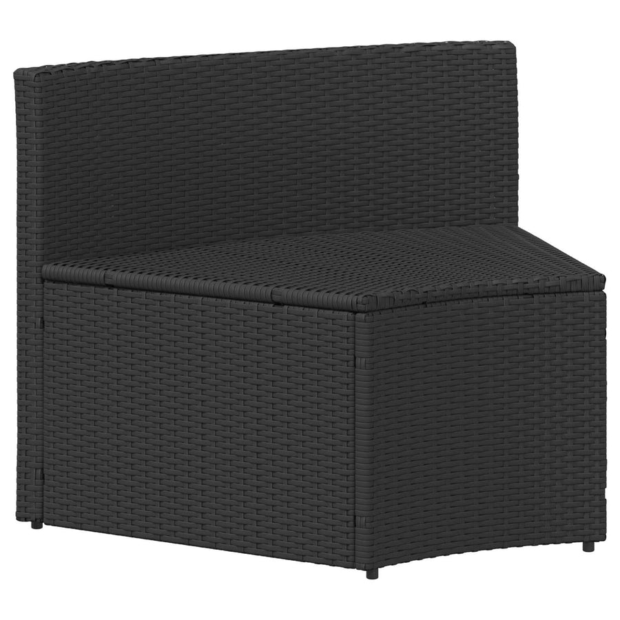 Bankstel 2 pcs Zwart Massief Acacia Hout en Poly Rattan