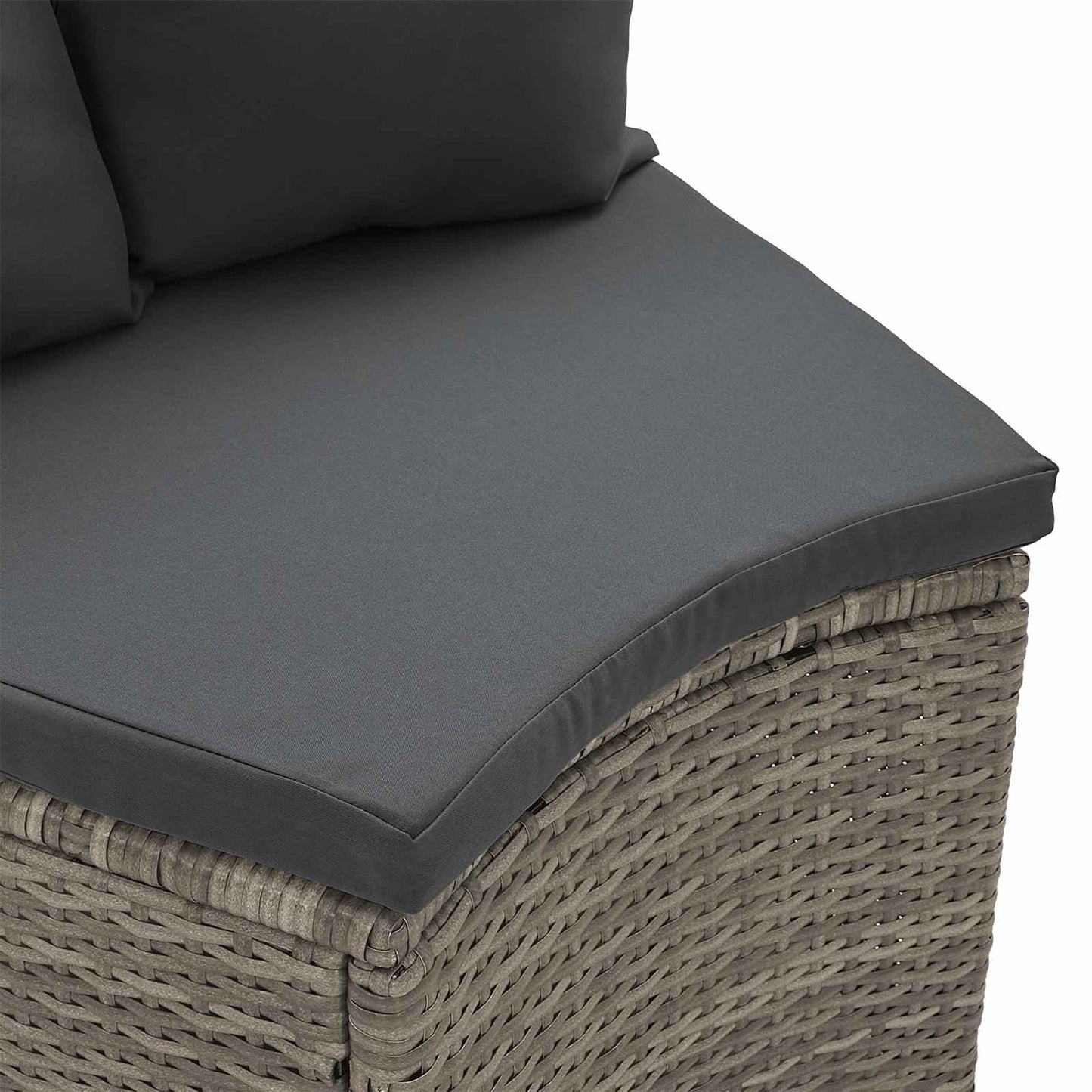 Bankstel 2 pcs Grijs Massief Acacia Hout en Poly Rattan