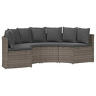2-piece Sofa Set Grey Solid Acacia Wood and Poly Rattan
