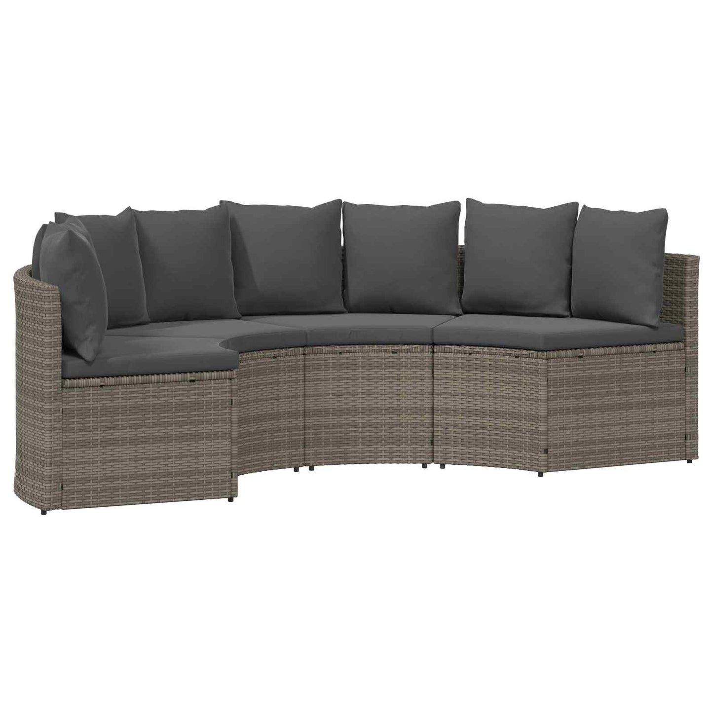 Bankstel 2 pcs Grijs Massief Acacia Hout en Poly Rattan