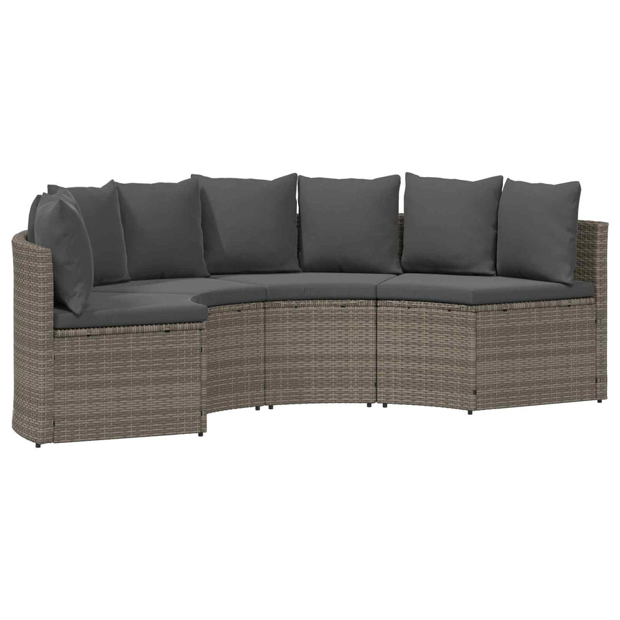 Bankstel 2 pcs Grijs Massief Acacia Hout en Poly Rattan