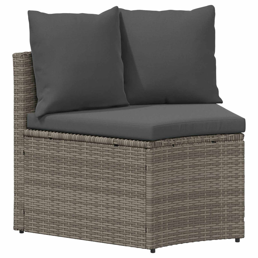 Bankstel 2 pcs Grijs Massief Acacia Hout en Poly Rattan