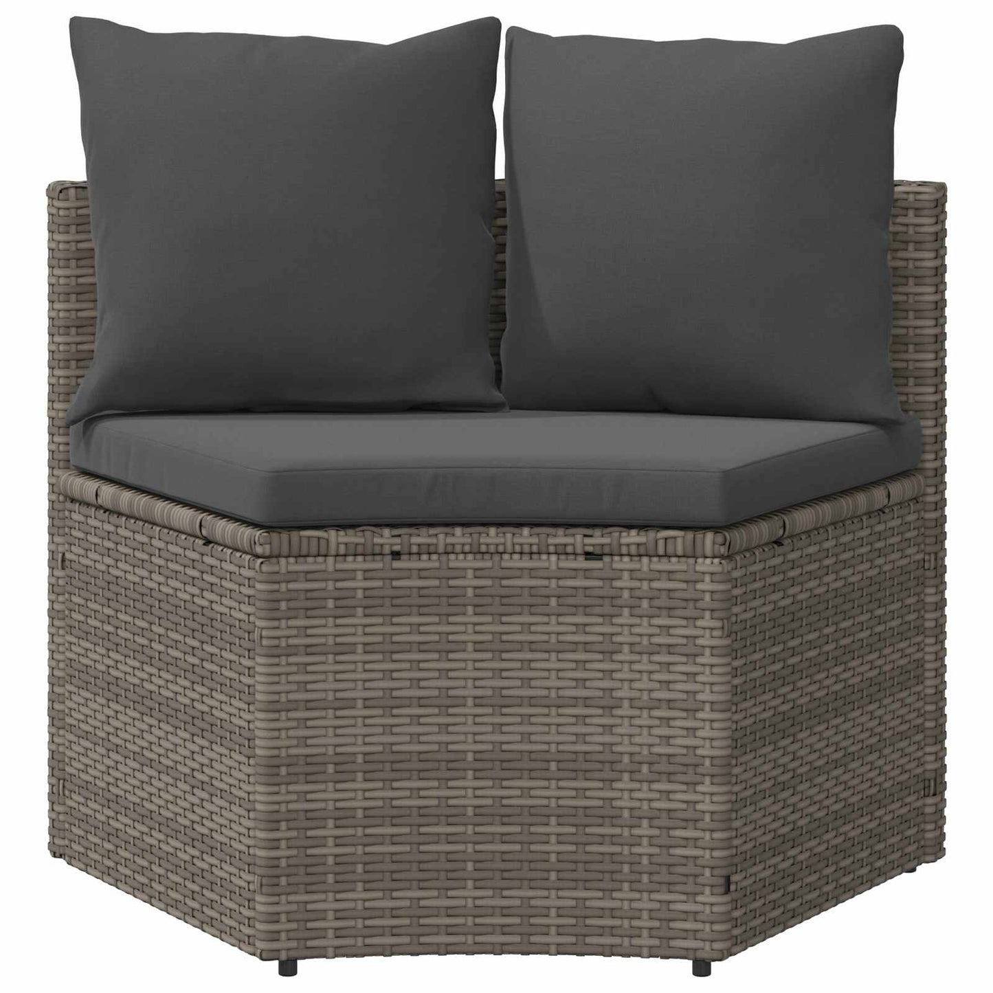 Bankstel 2 pcs Grijs Massief Acacia Hout en Poly Rattan