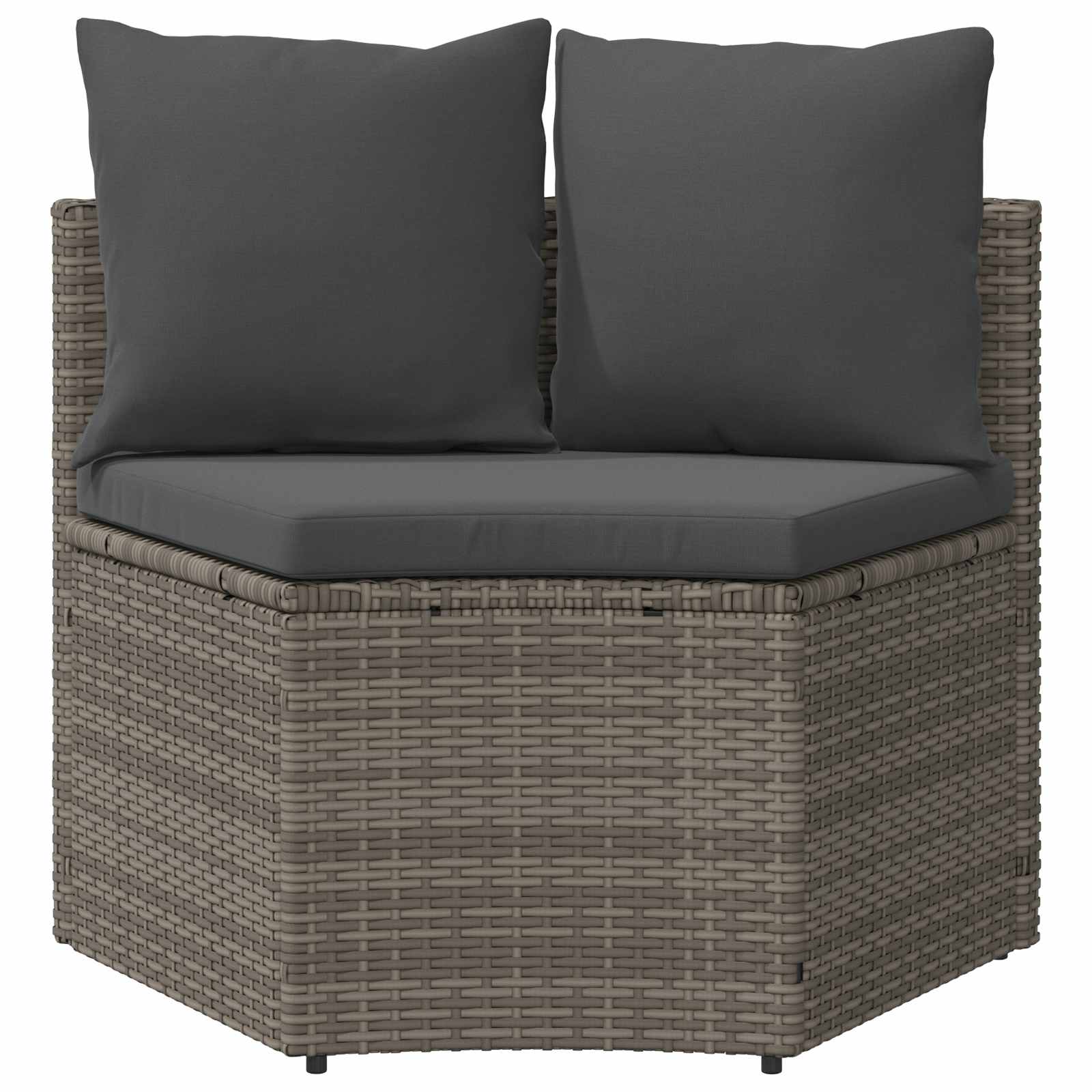 Bankstel 2 pcs Grijs Massief Acacia Hout en Poly Rattan