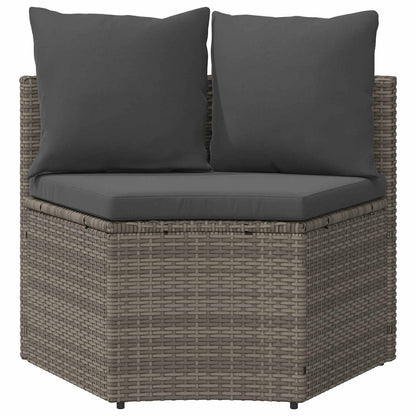 Bankstel 2 pcs Grijs Massief Acacia Hout en Poly Rattan