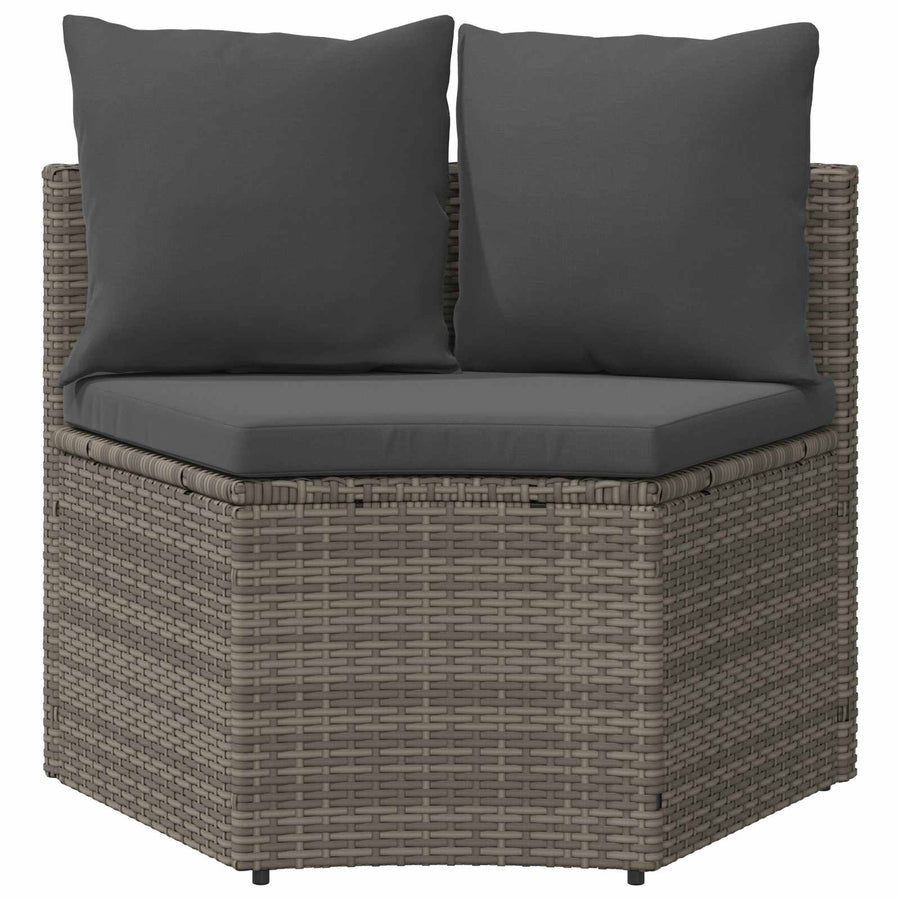 Bankstel 2 pcs Grijs Massief Acacia Hout en Poly Rattan
