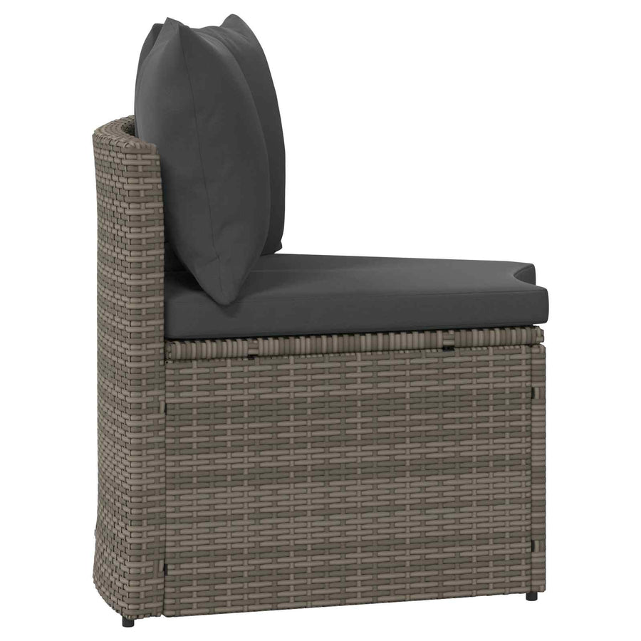Bankstel 2 pcs Grijs Massief Acacia Hout en Poly Rattan