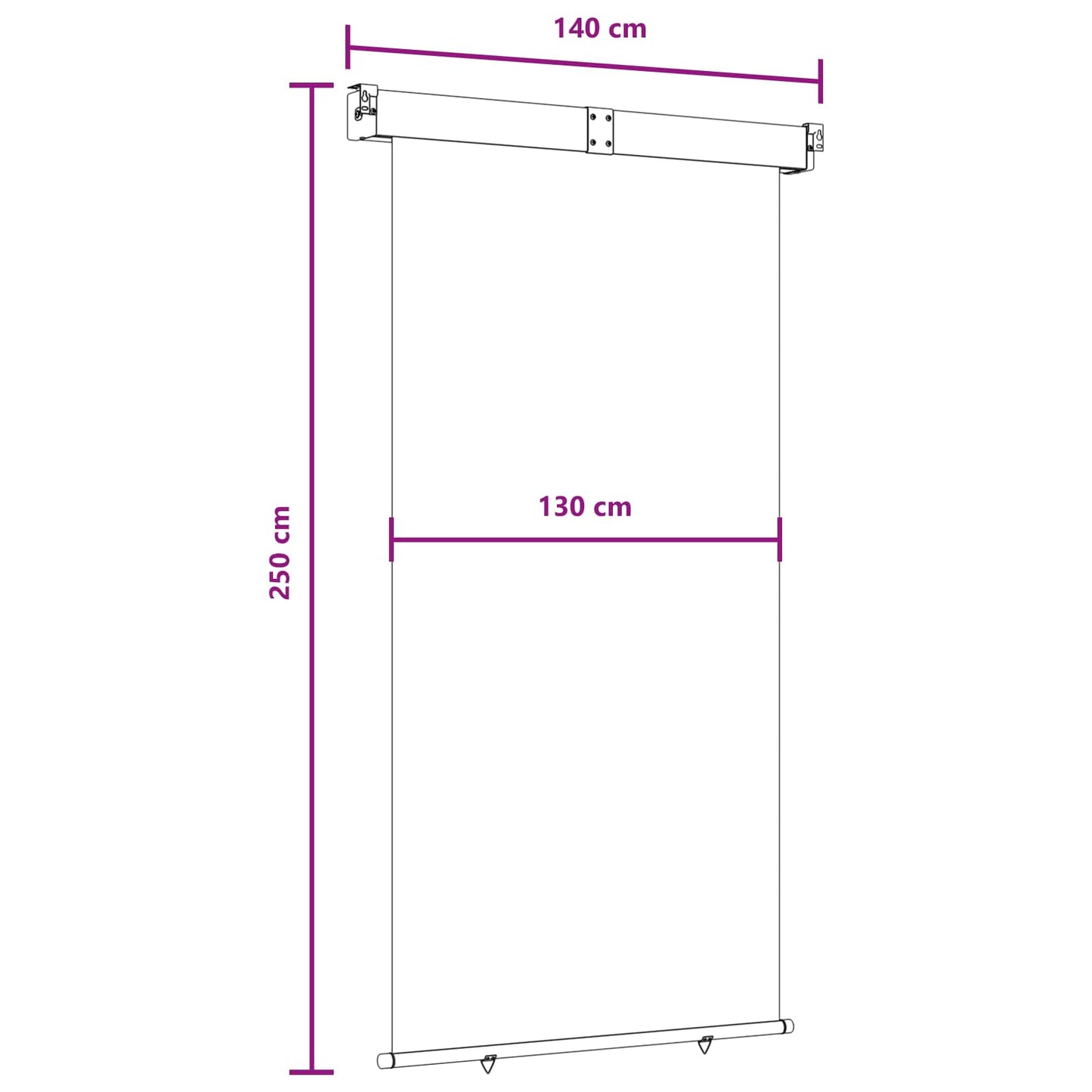 Zijscherm Balkon 100% polyester ijzer staal