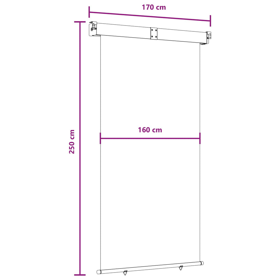 Zijscherm Balkon 100% polyester ijzer staal