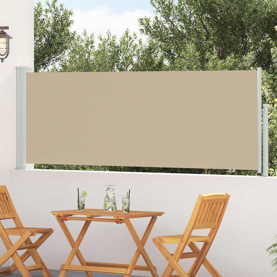 Uittrekbaar Zijscherm Beige 300 x 100 cm Polyester