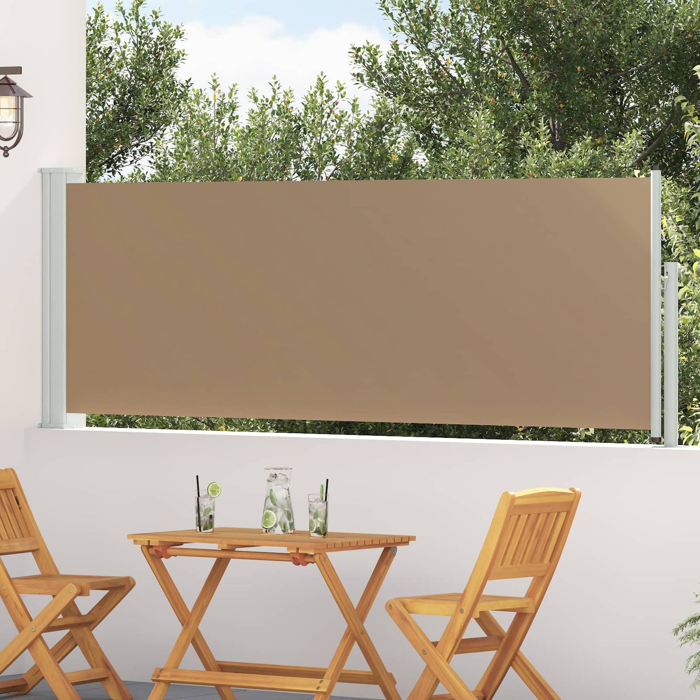Uittrekbaar Zijscherm Taupe 300 x 100 cm Polyester