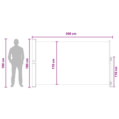 Uittrekbaar Zijscherm Taupe 300 x 180 cm Polyester