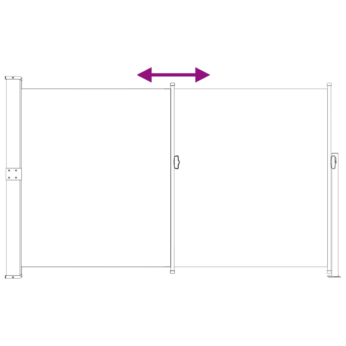 Uittrekbaar Zijscherm Antracietkleurig 300 x 180 cm Polyester