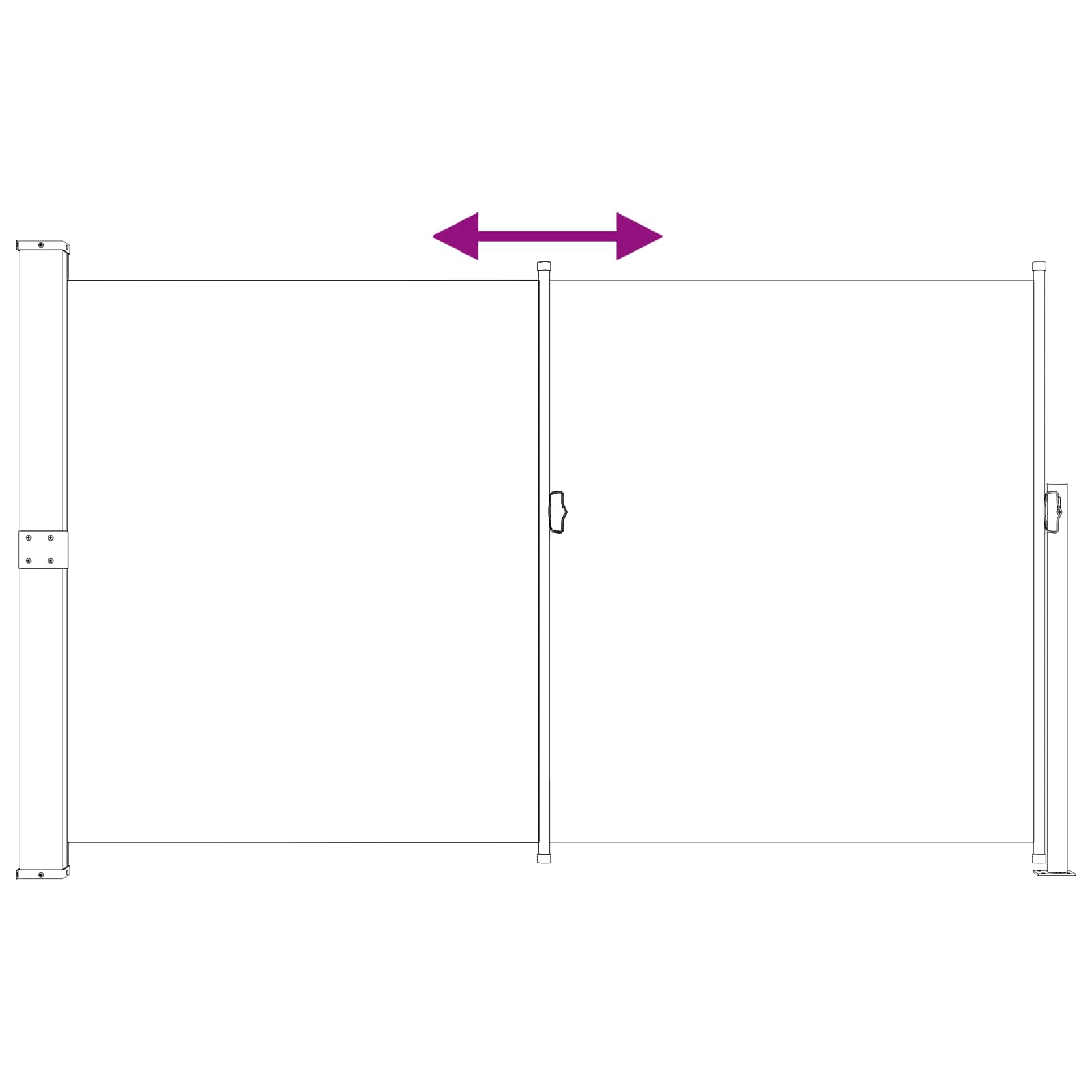 Uittrekbaar Zijscherm Antracietkleurig 300 x 180 cm Polyester