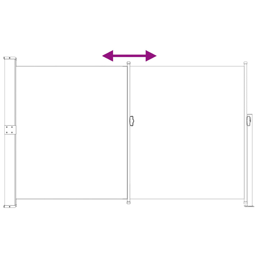 Uittrekbaar Zijscherm Antracietkleurig 300 x 180 cm Polyester