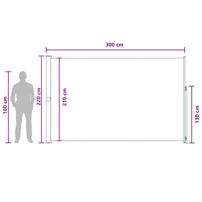 Uittrekbaar Zijscherm Beige 300 x 220 cm Polyester