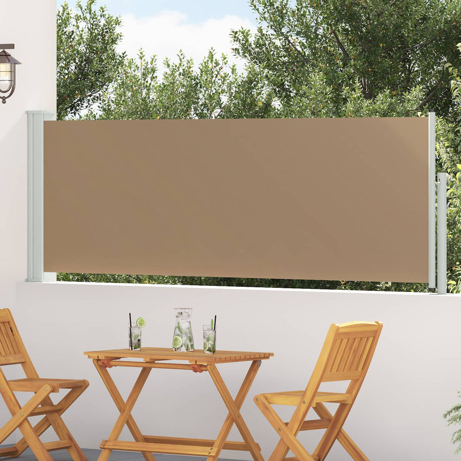 Uittrekbaar Zijscherm Taupe 500 x 100 cm Polyester