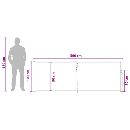 Uittrekbaar Zijscherm Antracietkleurig 500 x 100 cm Polyester
