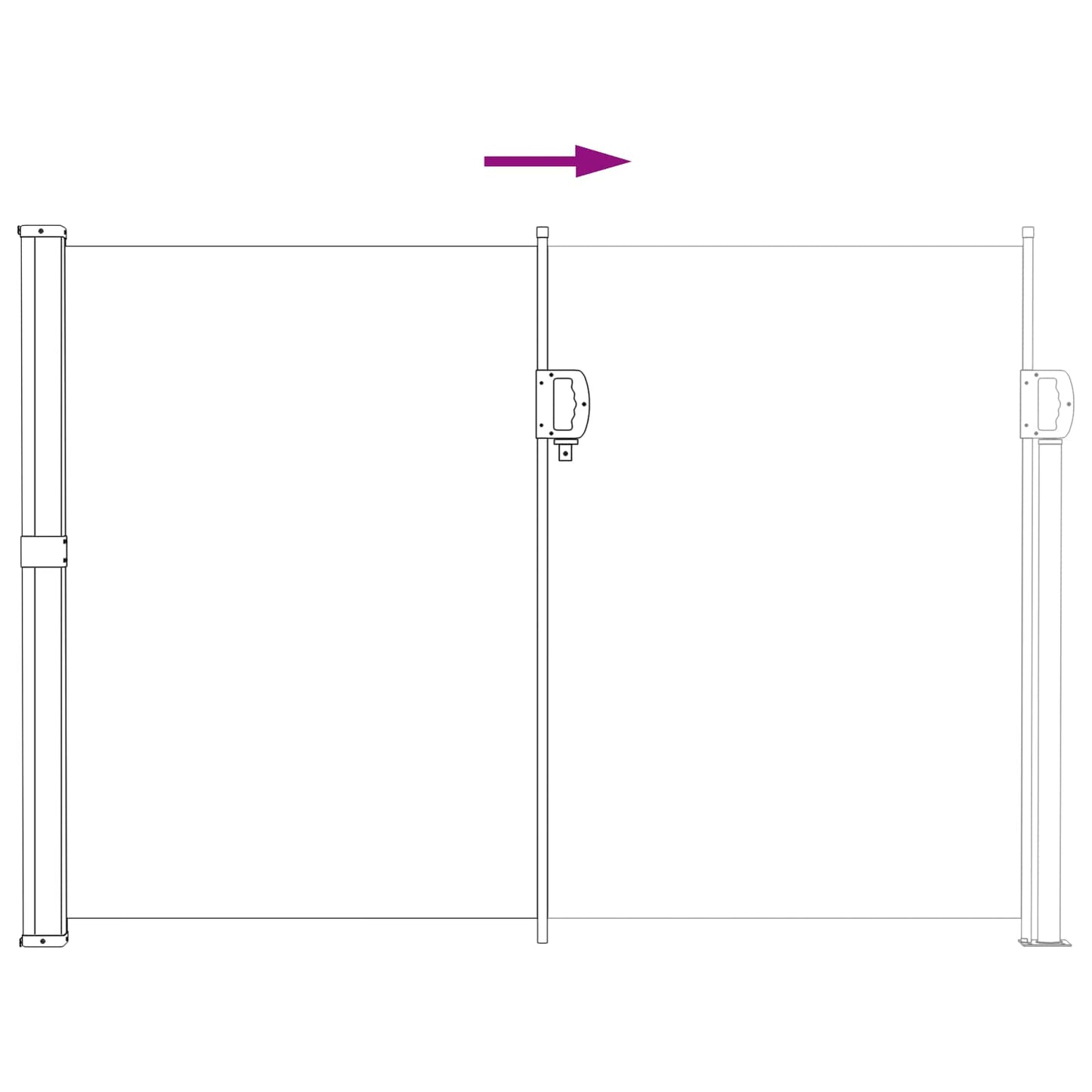 Uittrekbaar Zijscherm Grijs 300 x 140 cm Polyester