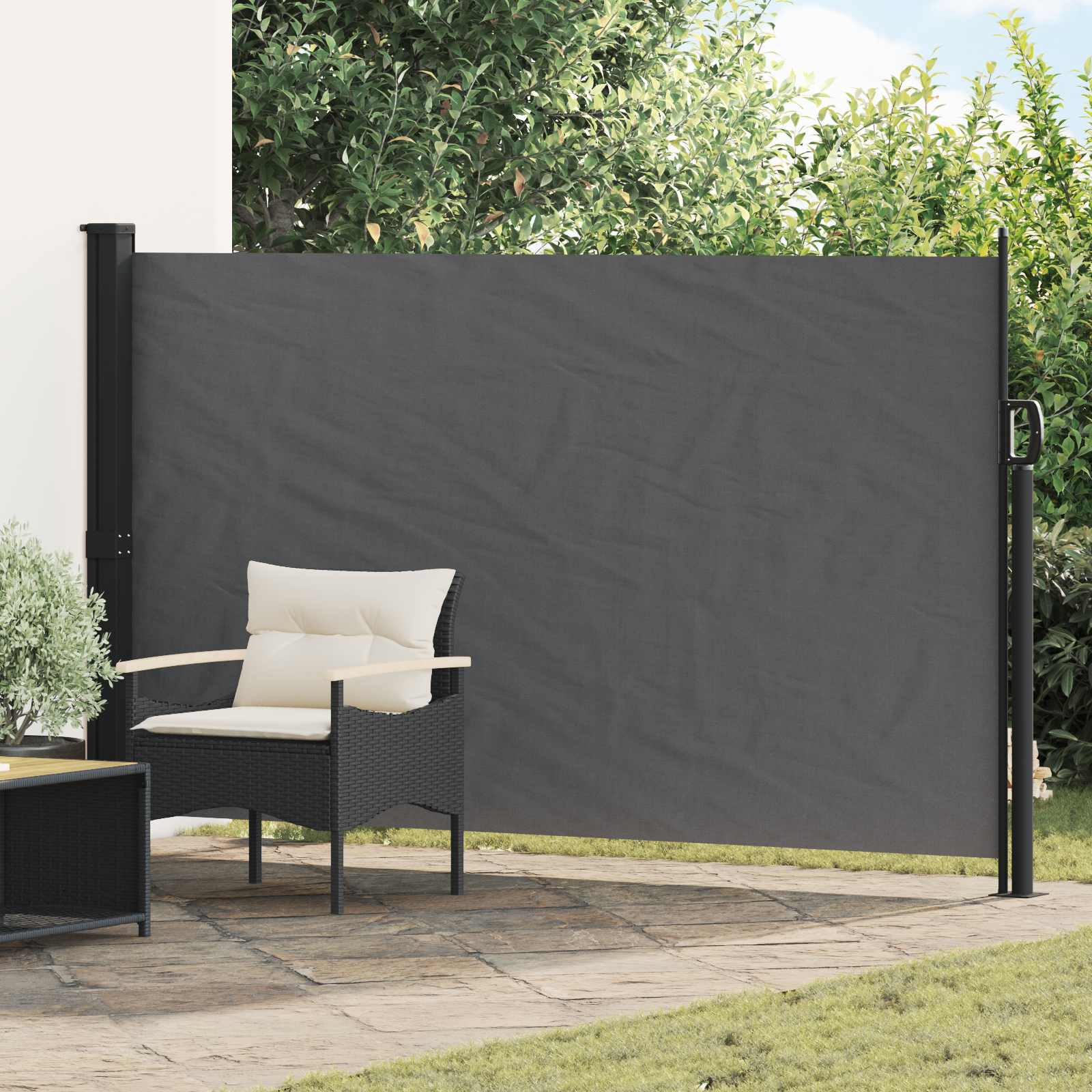 Uittrekbaar Zijscherm Antracietkleurig 300 x 170 cm Polyester
