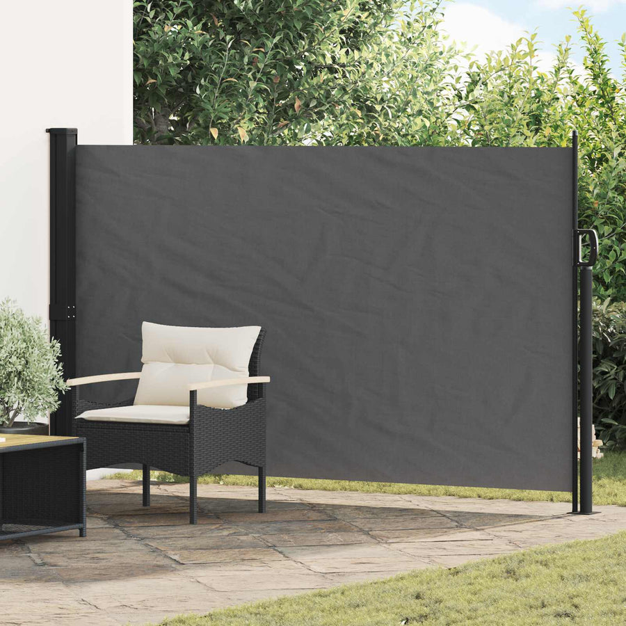 Uittrekbaar Zijscherm Antracietkleurig 300 x 170 cm Polyester