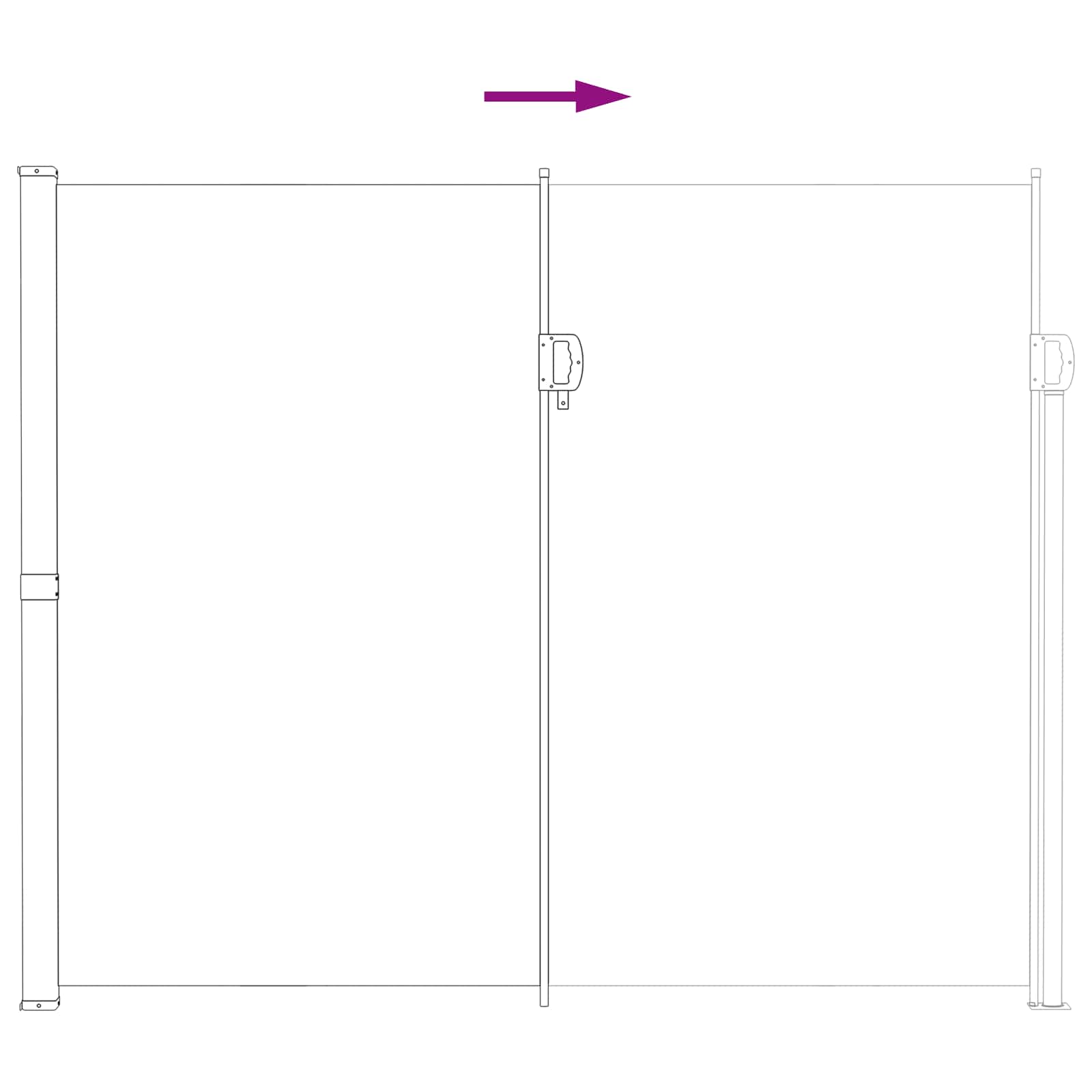 Uittrekbaar Zijscherm Zand 300 x 220 cm Polyester