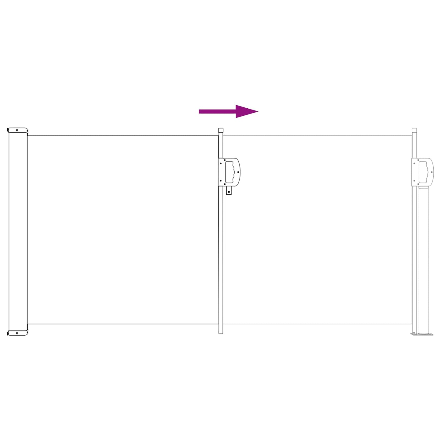 Uittrekbaar Zijscherm Zand 500 x 100 cm Polyester