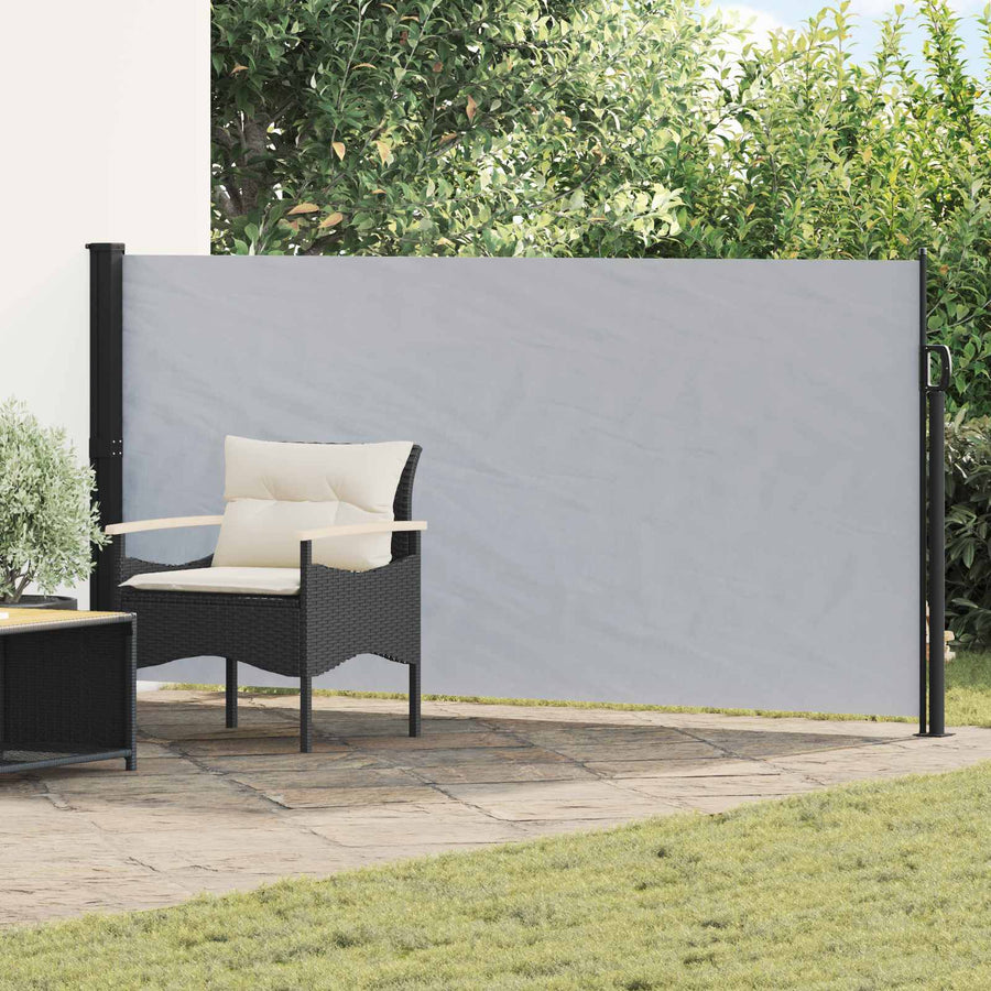 Uittrekbaar Zijscherm Grijs 500 x 120 cm Polyester