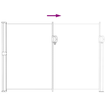 Uittrekbaar Zijscherm Grijs 500 x 140 cm Polyester