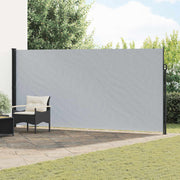 Uittrekbaar zijscherm 600x200 cm grijs polyester