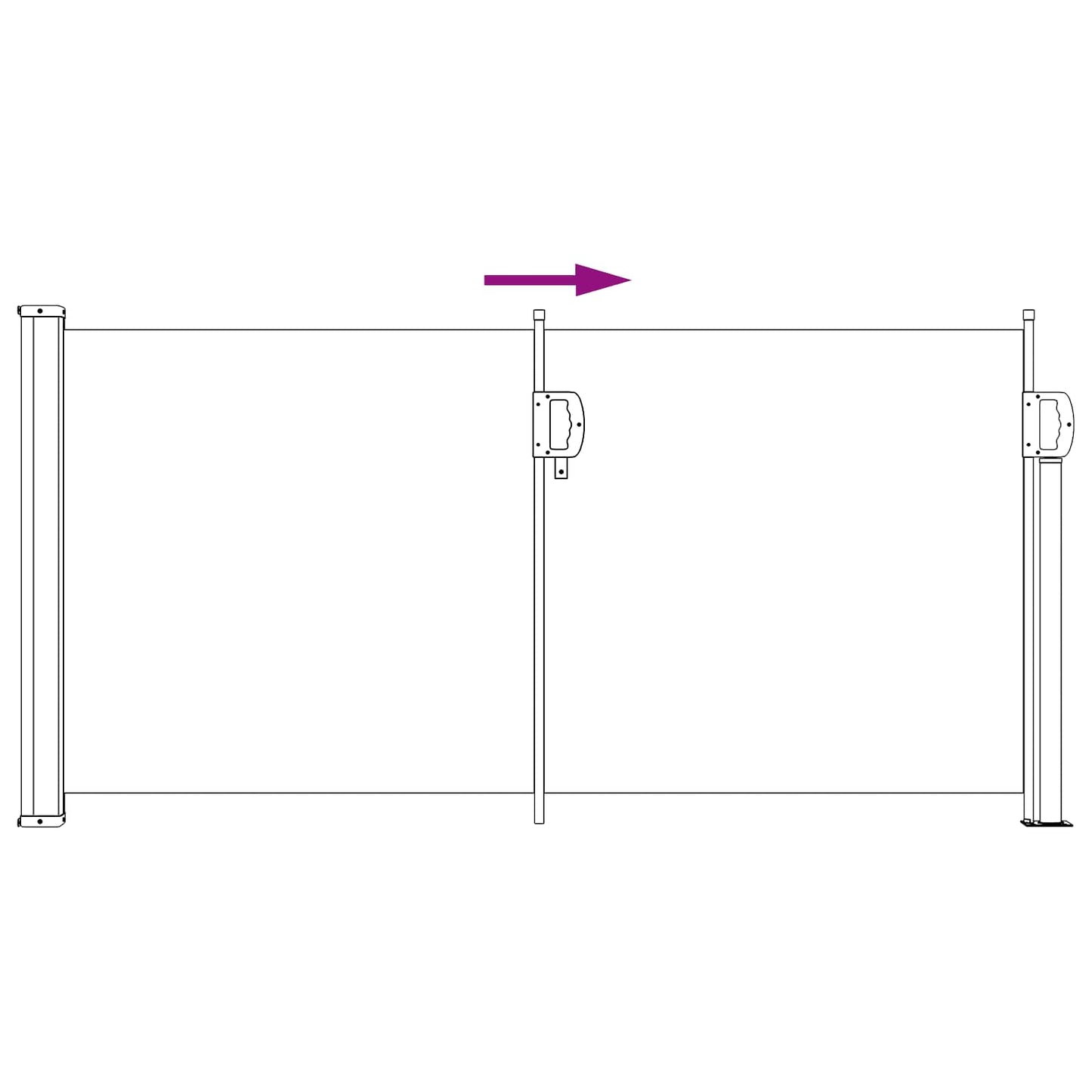 Uittrekbaar Zijscherm Antracietkleurig 300 x 100 cm Polyester