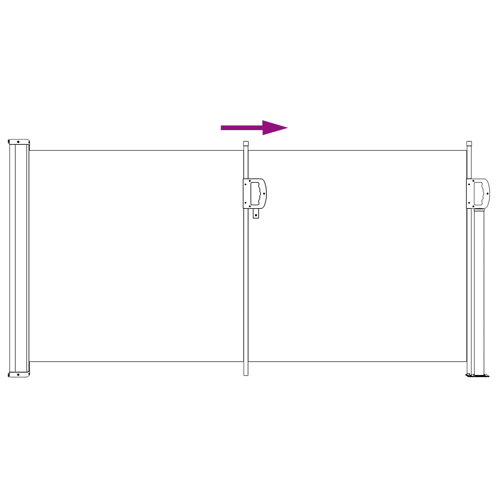Uittrekbaar Zijscherm 300 x 100 cm Polyester Rechthoekig Grijs