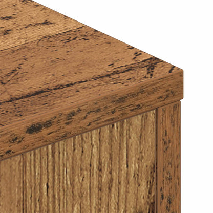 Hoofdbord met opbergruimte en LED Oud hout 160 cm Bewerkt hout