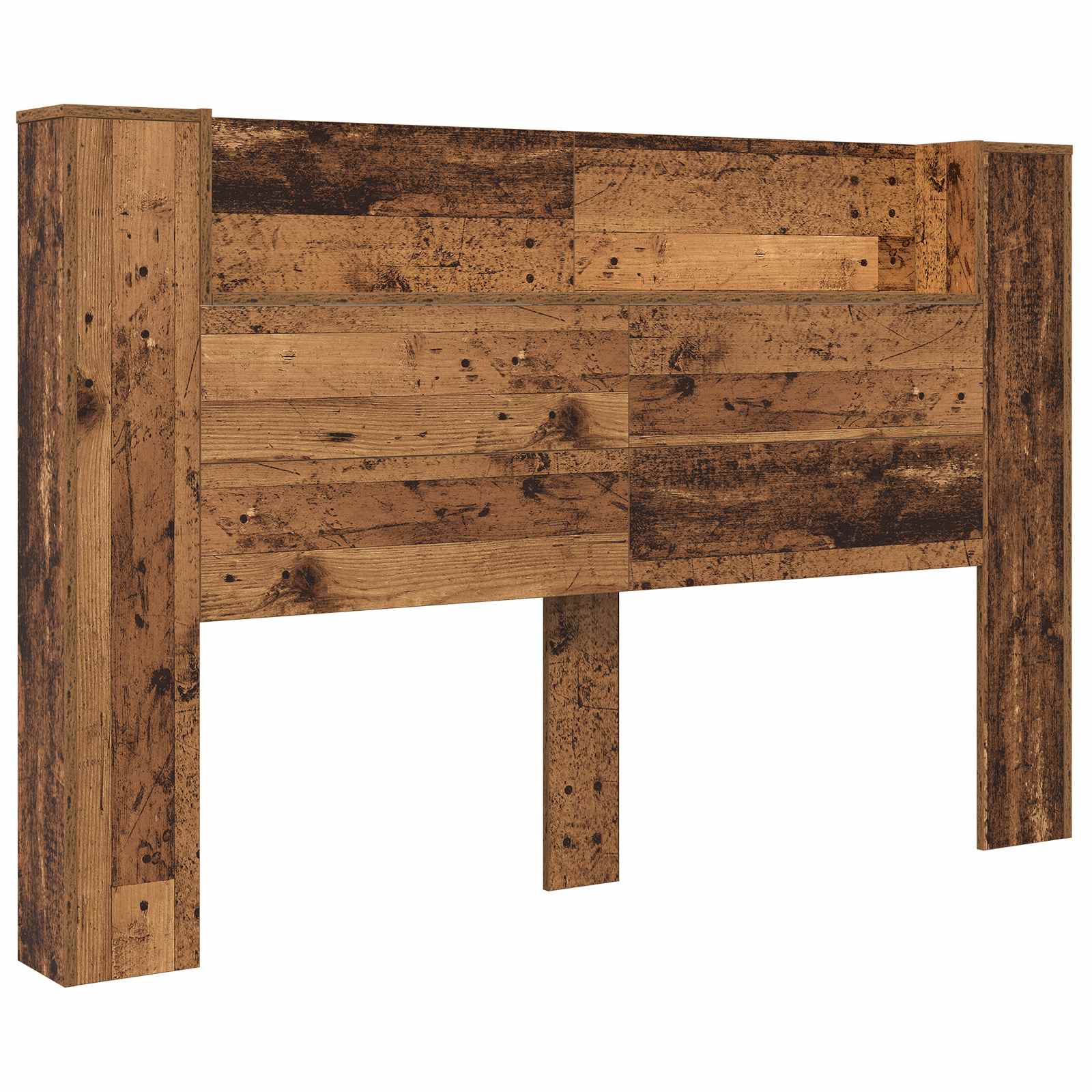 Hoofdbord met opbergruimte en LED Oud hout 160 cm Bewerkt hout