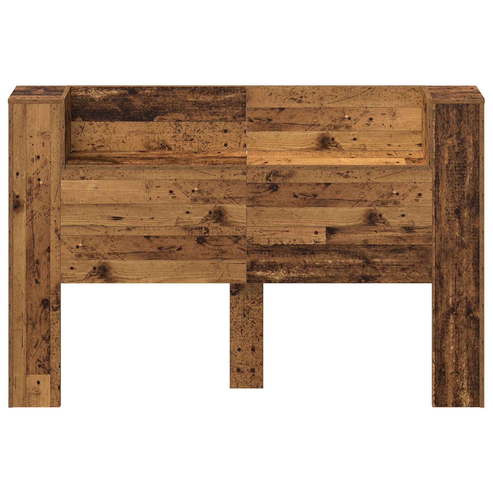 Hoofdbord met opbergruimte en LED Oud hout 160 cm Bewerkt hout