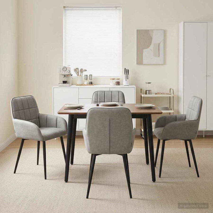 Eettafelstoelen 4 pcs fluweel Lichtgrijs 57 x 50 x 85 cm