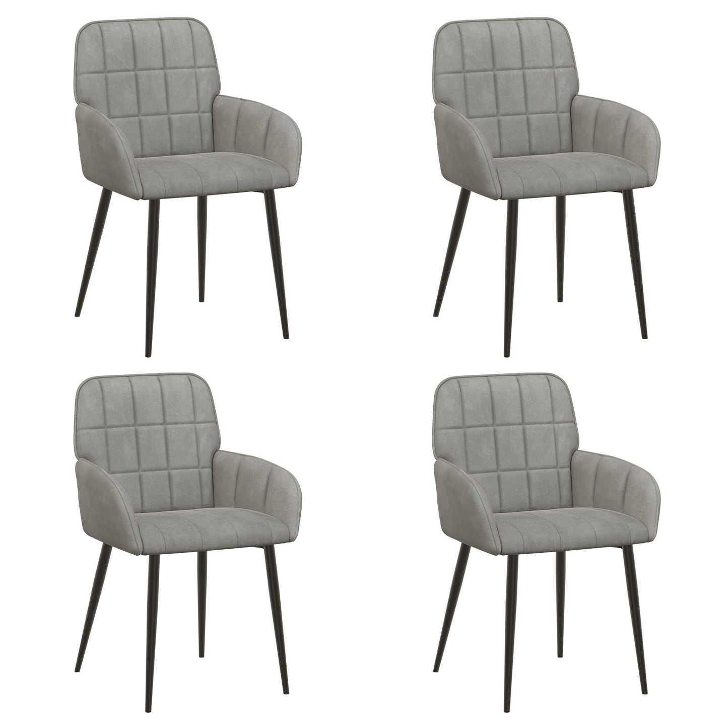 Eettafelstoelen 4 pcs fluweel Lichtgrijs 57 x 50 x 85 cm