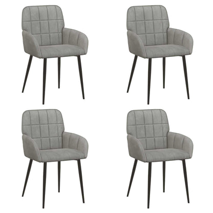 Eettafelstoelen 4 pcs fluweel Lichtgrijs 57 x 50 x 85 cm