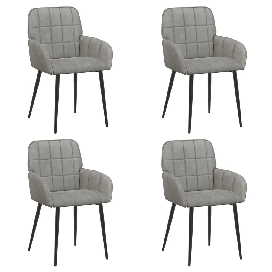Eettafelstoelen 4 pcs fluweel Lichtgrijs 57 x 50 x 85 cm